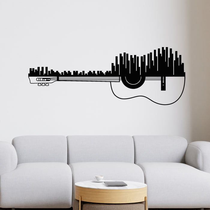 Vinyl Wall Decal Live Music Acoustic Guitar Musical Studio Decor Stickers Mural (L058)