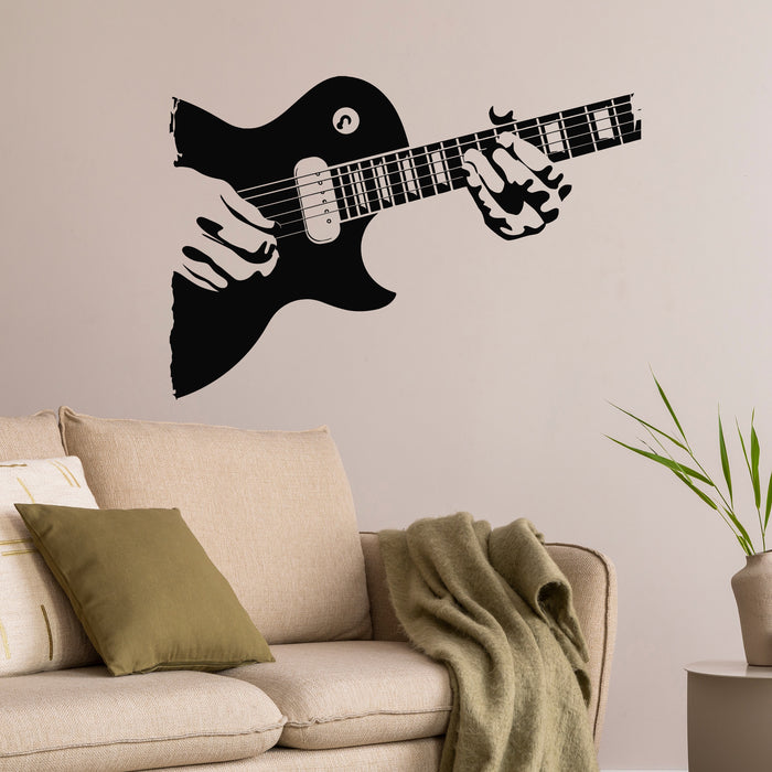 Vinyl Wall Decal Electric Guitar Sound Music School Decor Stickers Mural (g9866)