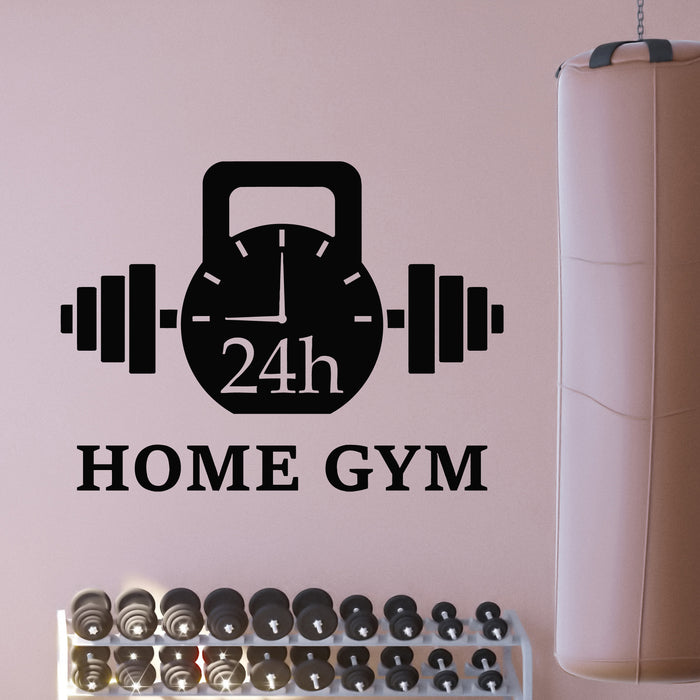 Vinyl Wall Decal Home Gym Fitness Logo Training Time Sport Stickers Mural (L037)