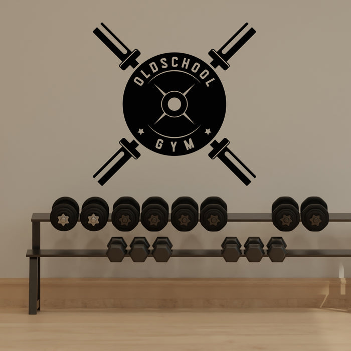 Vinyl Wall Decal Workout Room Training Hall Oldschool Gym Decor Stickers Mural (g9153)