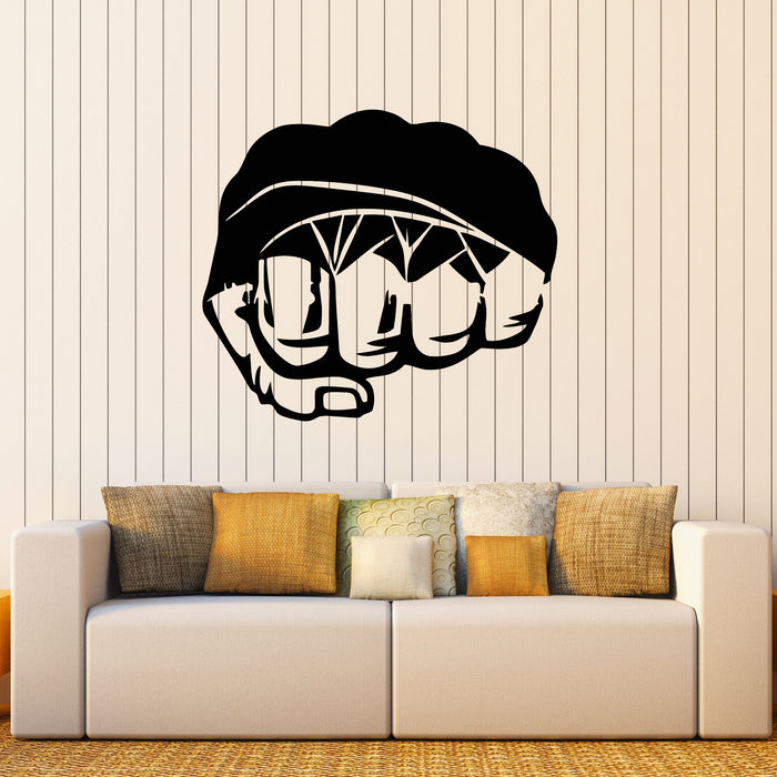 Vinyl Wall Decal Fighter Icon Mixed Martial Arts Glove Gym Stickers Mural (g8495)