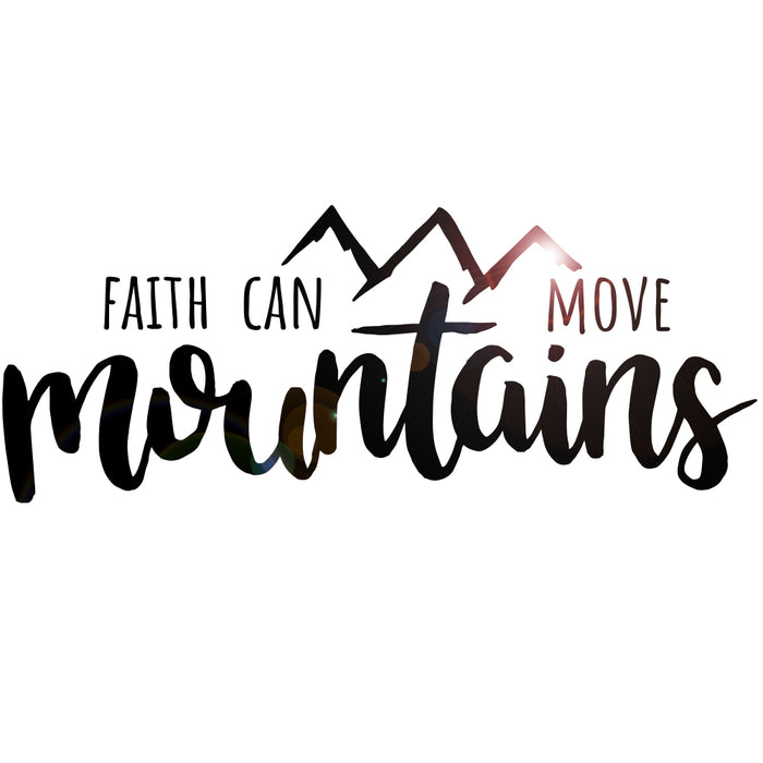 Vinyl Wall Decal Faith Can Move Mountains Motivation Words Stickers Mural 28.5 in x 11 in gz094