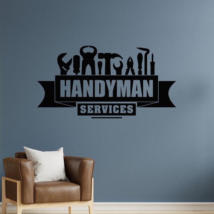 Vinyl Wall Decal Handyman Services Carpenter Carpentry Work Stickers Mural (g9168)