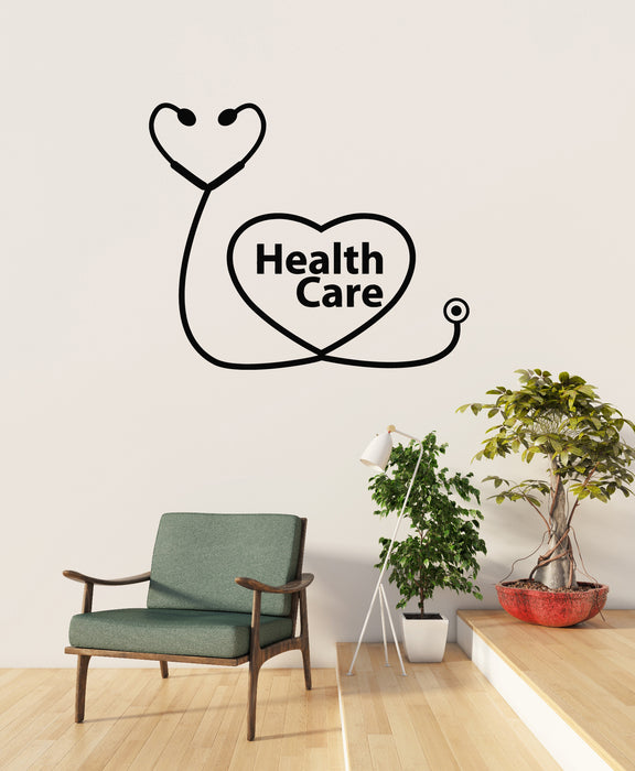 Vinyl Wall Decal Health Care Services Heart Phonendoscope Medicine Stickers Mural (g8671)