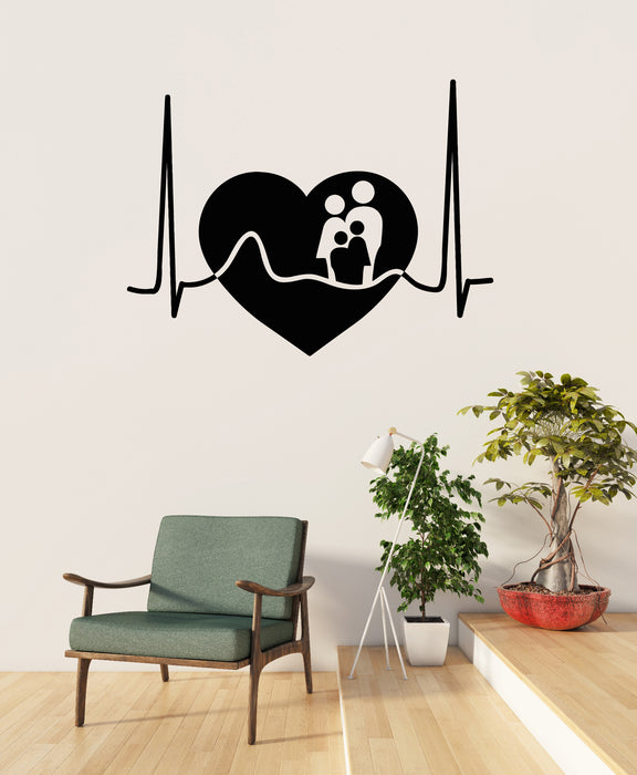 Vinyl Wall Decal Heartbeat Heart Pulse Family Clinic Health Care Stickers Mural (g8507)