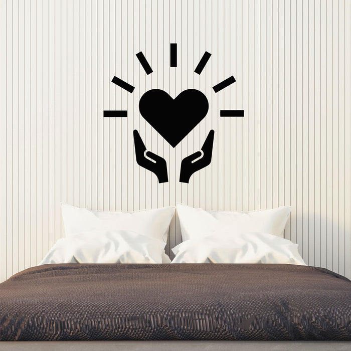 Autocollant mural en vinyle Communauté Social Logo Amour Coeur Mains Autocollants Mural (g8630)
