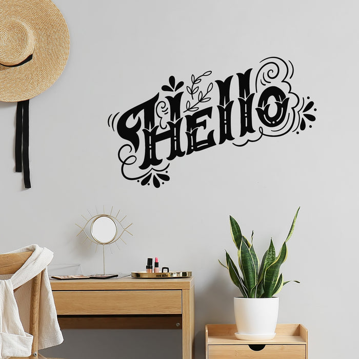 Vinyl Wall Decal Lettering Hello Words Living Room Welcome Stickers Mural (g9467)