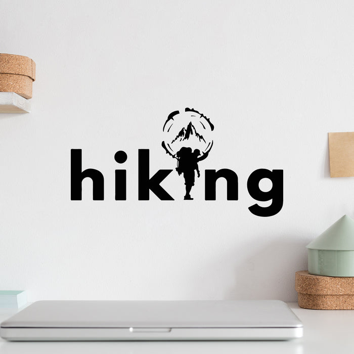 Vinyl Wall Decal Hiking Adventure Mountains Travel Camping Stickers Mural (g9189)