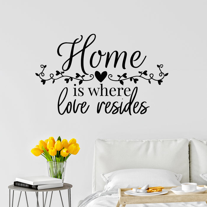 Vinyl Wall Decal Quotes For Home Love Resides House Interior Stickers Mural (g8887)