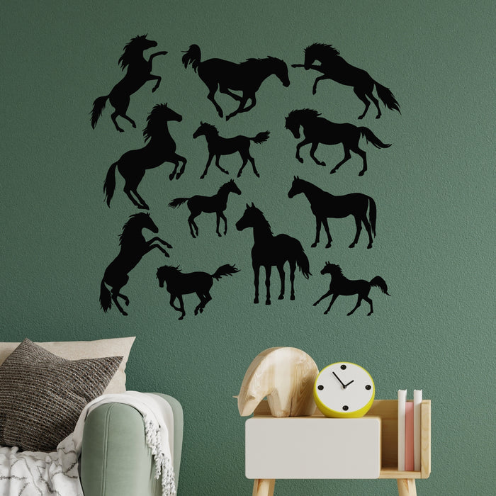 Vinyl Wall Decal Mustang Horse Patterns Stallion Kids Boys Room Stickers Mural (g9142)
