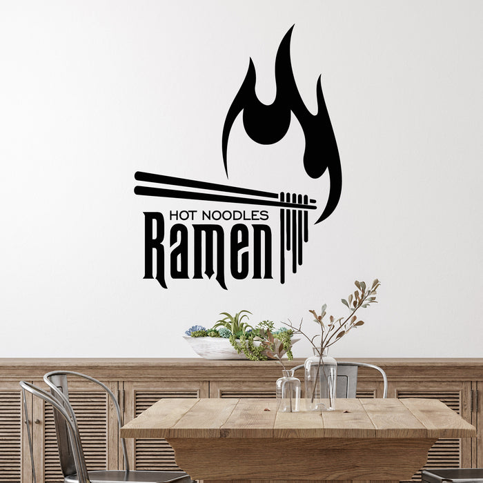 Vinyl Wall Decal Hot Noodles Ramen Wok Asian Food Cafe Stickers Mural (g8814)