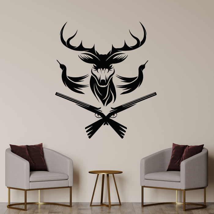 Vinyl Wall Decal Hunting And Fishing Design Elements Hunter Shop Stickers Mural (g9045)