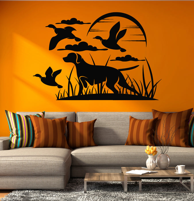 Vinyl Wall Decal Duck Hunting Dog Nature Hunt Hunting Hobby Stickers Mural (g8693)