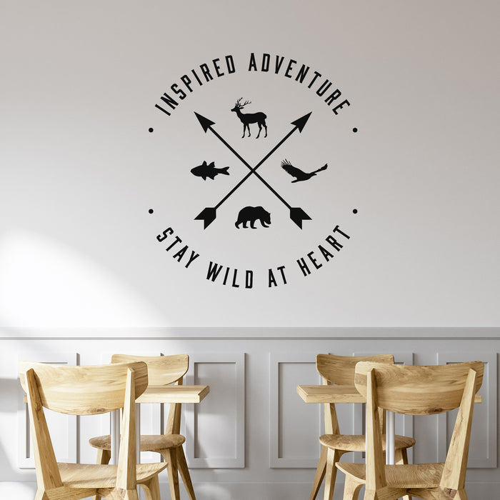 Vinyl Wall Decal Deer Hunting Club Logo Arrows Fish Bear Stickers Mural (g9884)