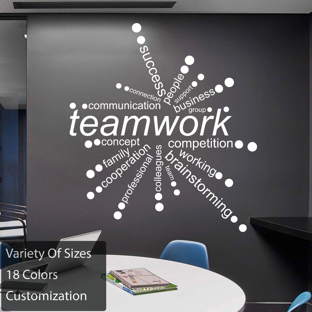 Vinyl Wall Decal Teamwork Words Office Quote Decor — Wallstickers4you