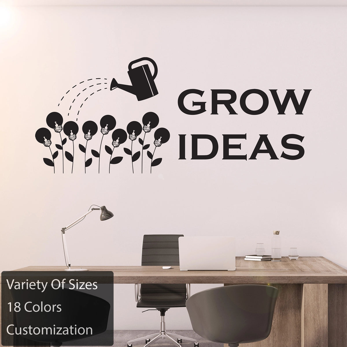 Grow Ideas Vinyl Wall Decal Office Inspirational Letters Decor ...
