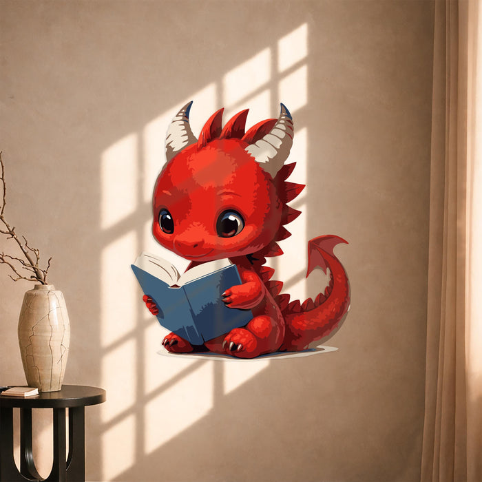 Colorful Wall Decal Dragon Baby Reading Book Wall Art z5431