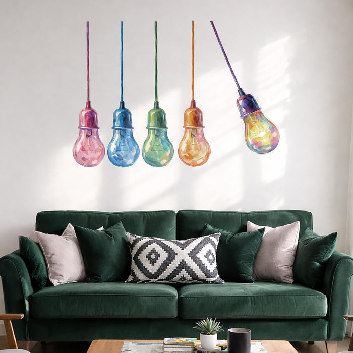 Colorful Mid Century Modern Wall Decal Dopamine Colorful Bulbs  z5505