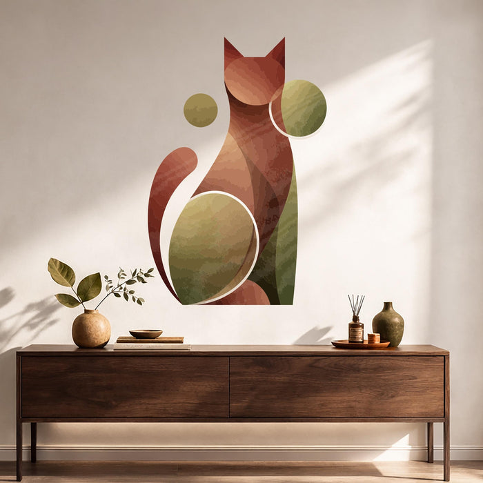 Colorful Cat Wall Mural Modern Vinyl Art z5527