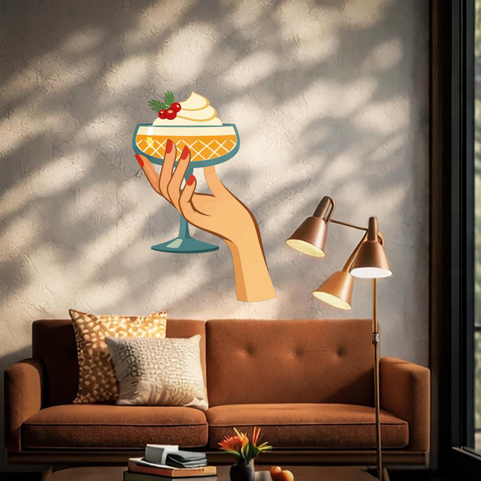 Colorful Mid Century Modern Bar Cart Minimalistic  Cocktail Vinyl Art z5544