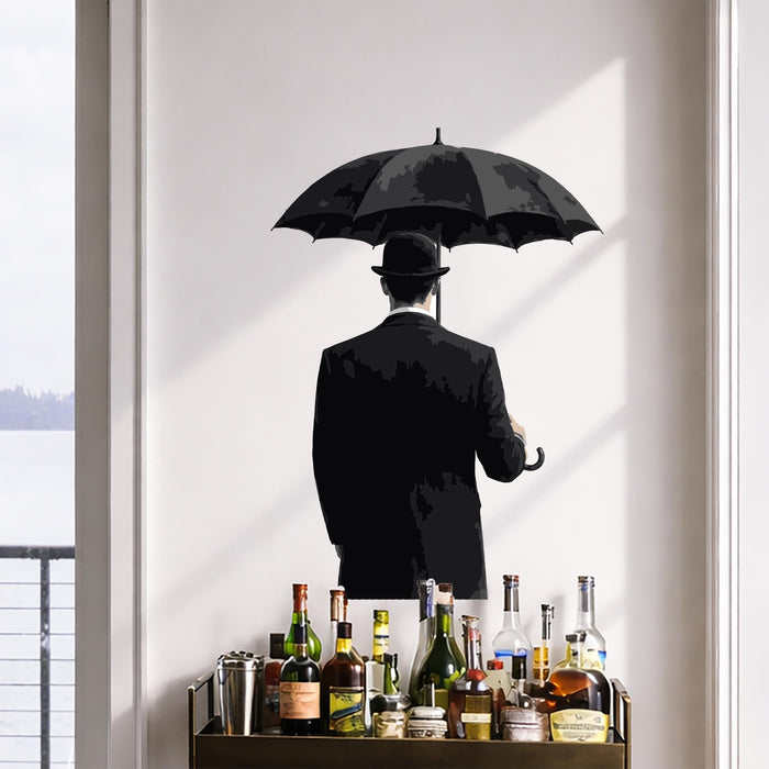 Colorful Interior  Wall Modern Black Umbrella Vinyl Art z5504