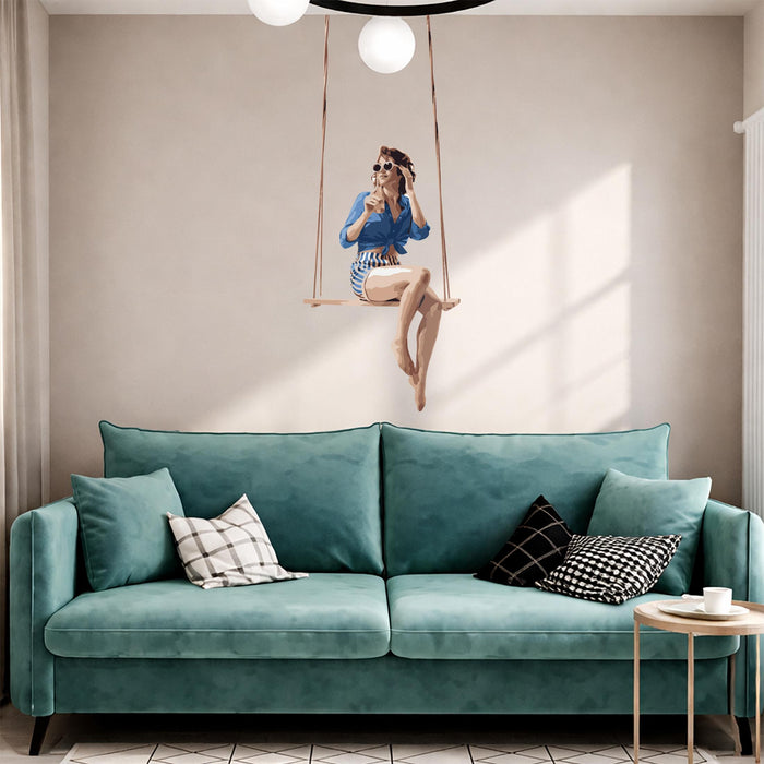 Modern Mid Century Modern Modern Girl Wall Art z5475