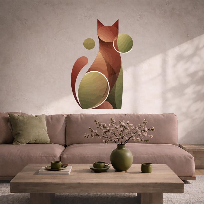 Colorful Cat Wall Mural Modern Vinyl Art z5527