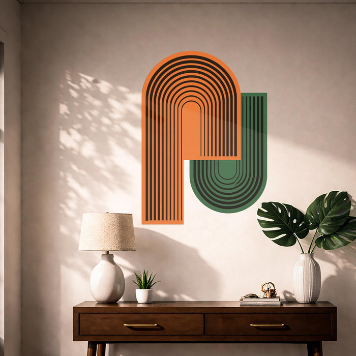 Colorful Wall Mural Minimalistic Arch Vinyl Art z5539