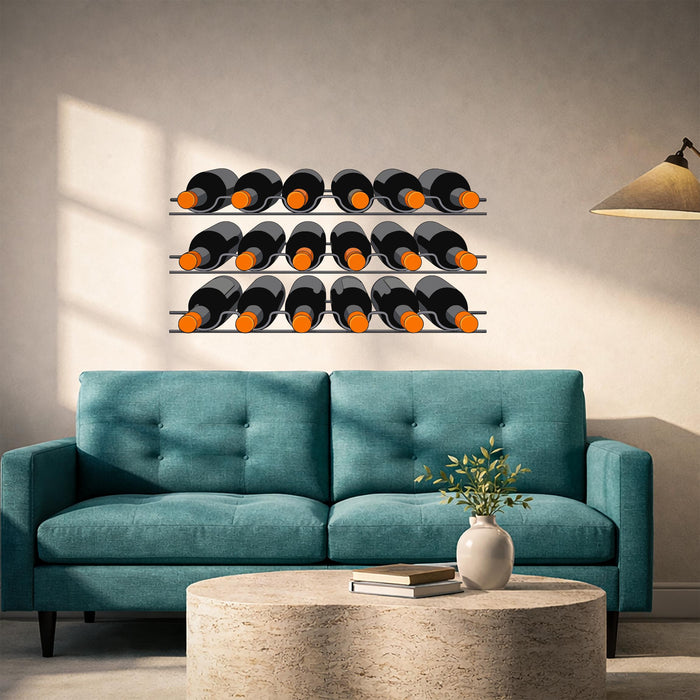 Colorful Mid Century Modern Wall Mural Minimalistic Wine Bottles Art z5541