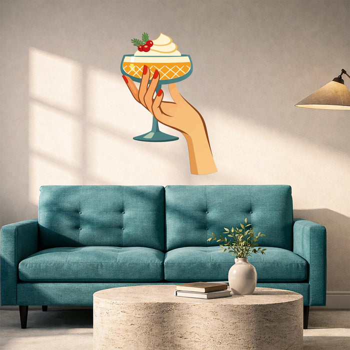 Colorful Mid Century Modern Bar Cart Minimalistic  Cocktail Vinyl Art z5544