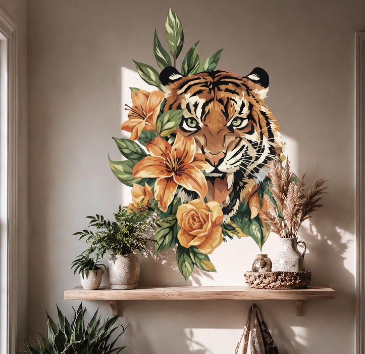 Boho Floral & Animal Decor Tiger Yellow And Orange Interior z5607
