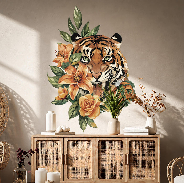 Boho Floral & Animal Decor Tiger Yellow And Orange Interior z5607
