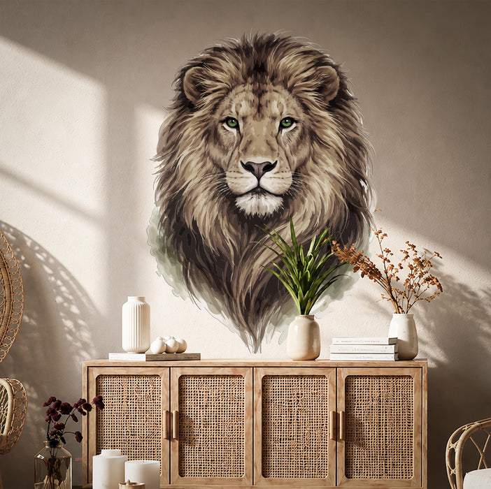 Colorful Animal Wall Art Lion Gold Interior Decal z5611