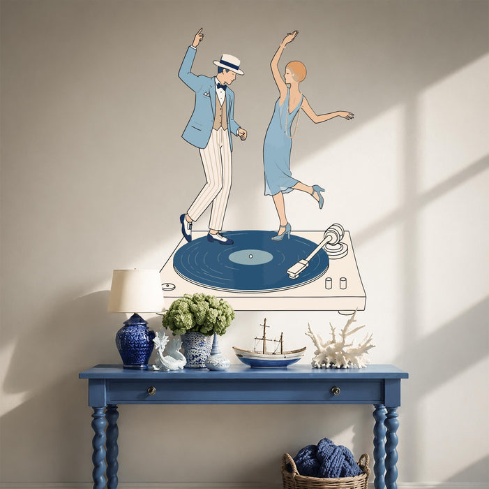 Coastal Style Dancing Jazz Music Vinyl Palyer Wall Decal z5632
