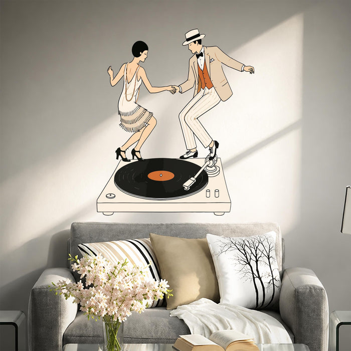 Colorful Dance Music Jazz Vinyl Palyer Wall Decal z5633