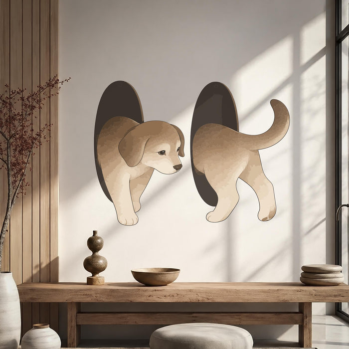 Modern Wall Art Decal Dog Puppy Vinyl Mural z5648