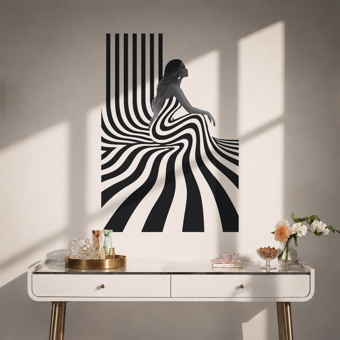 Colorful Girl Gown Abstract Wall Decal z5650