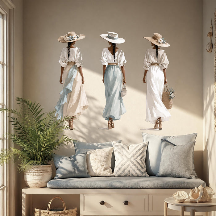 Colorful Caribbean  Latin Girls Wall Decal z5652