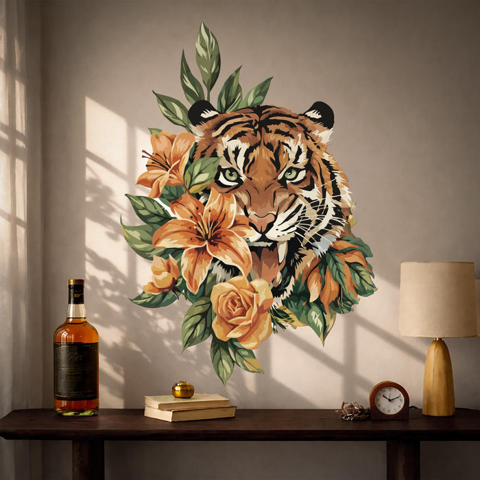 Boho Floral & Animal Decor Tiger Yellow And Orange Interior z5607