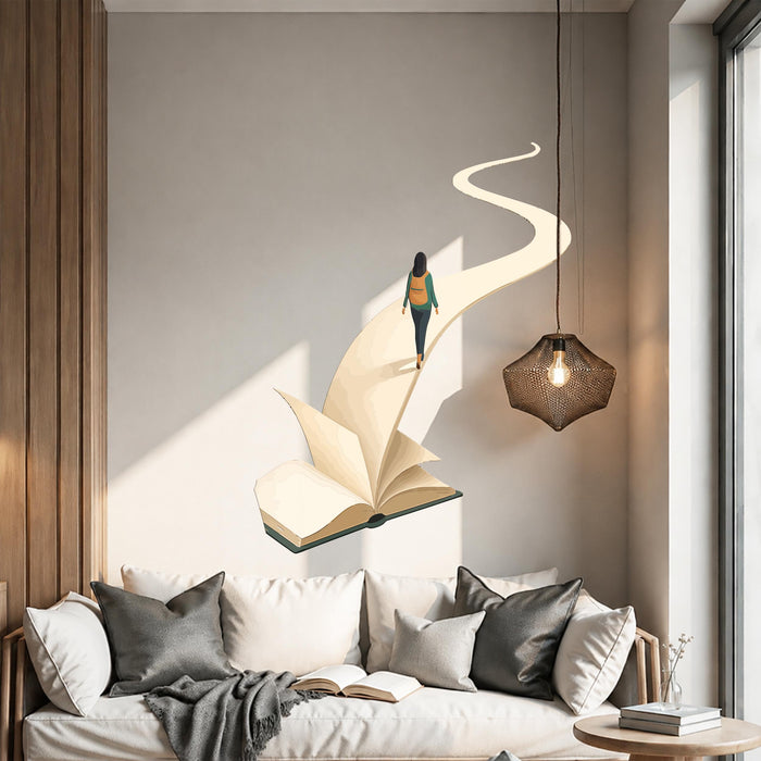 Modern Wall Art Book Road Reading Vinyl Mural z5660
