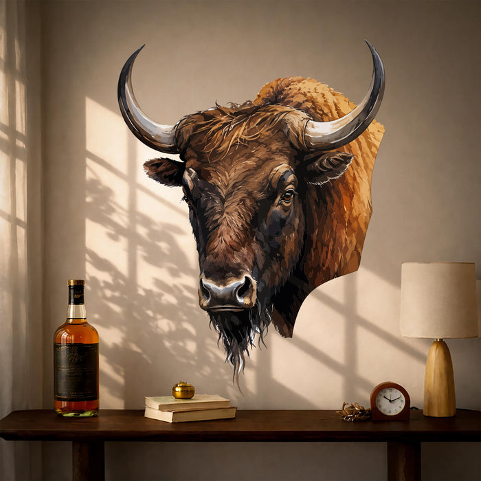 Boho Animal Wall Art Buffalo Bull Interior Decor z5614