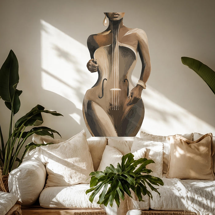 Colorful Wall Decal Girl Vilolin Music Vinyl Art z5672