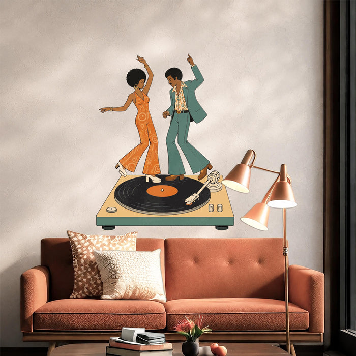 Modern Mid Century Modern  Dance Disco Vinyl Palyer Wall Decal z5634