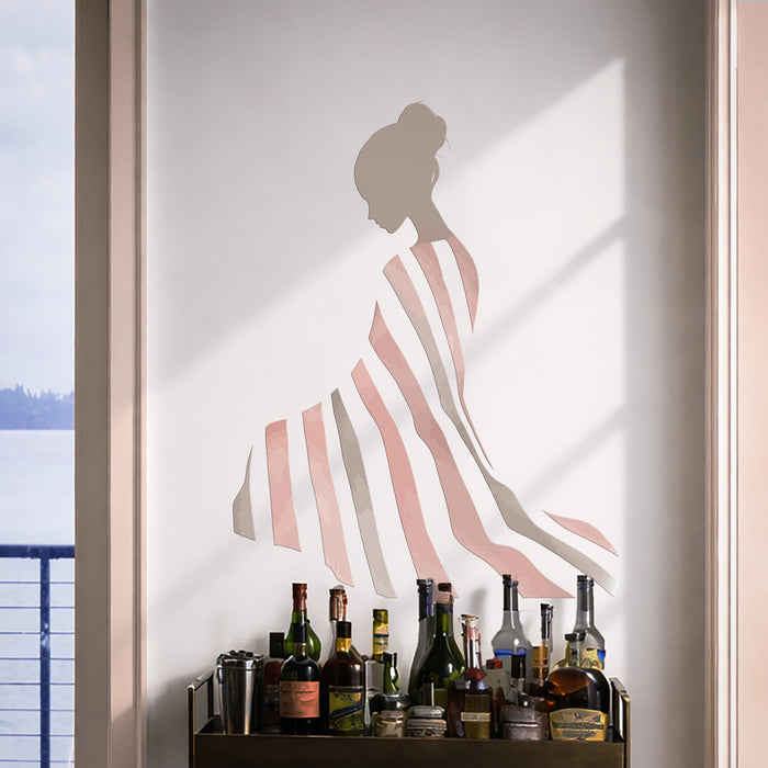 Colorful Girl Fashion Dress Wall Decal z5676