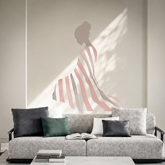 Colorful Girl Fashion Dress Wall Decal z5676