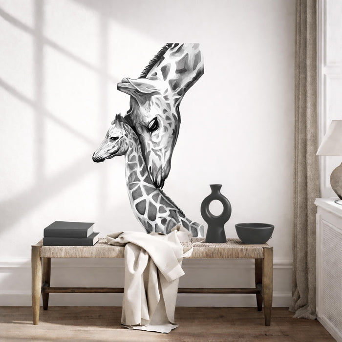 Colorful Giraffe Family Wall Decal z5636