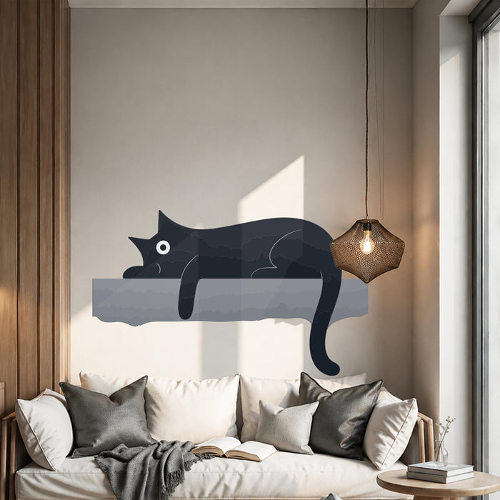 Colorful Wall Cat Kitty Vinyl Decal z5678