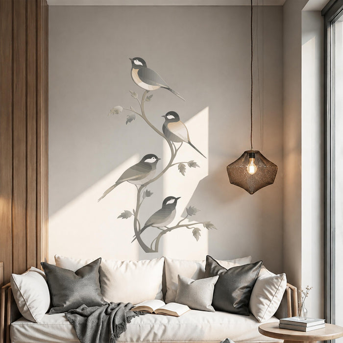 Colorful Birds Tree Branch Nature Wall Decal Art z5641