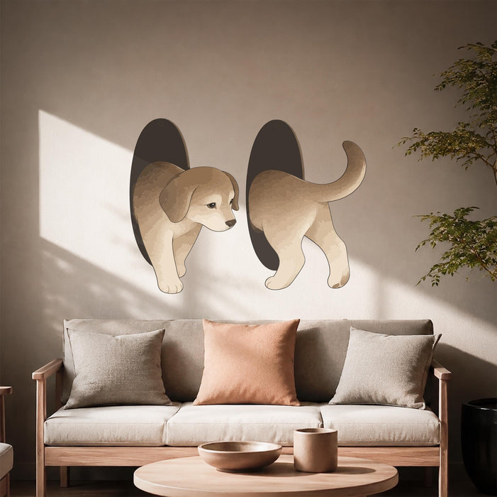 Modern Wall Art Decal Dog Puppy Vinyl Mural z5648