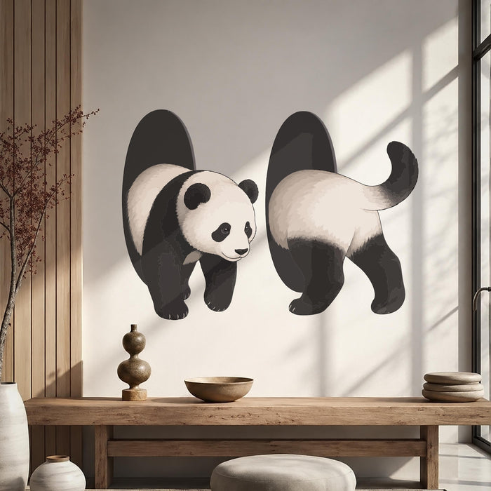 Colorful Interior   Wall Art Decal Panda Vinyl Mural z5649
